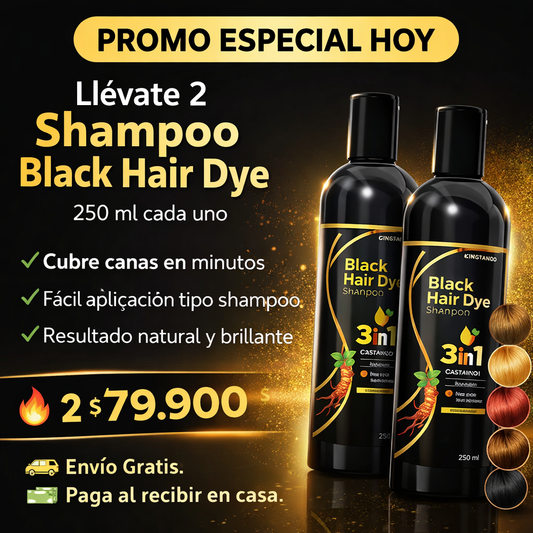 COMBO X2 Shampoo 3 en 1 Hair Dye Pinta Canas 250ml