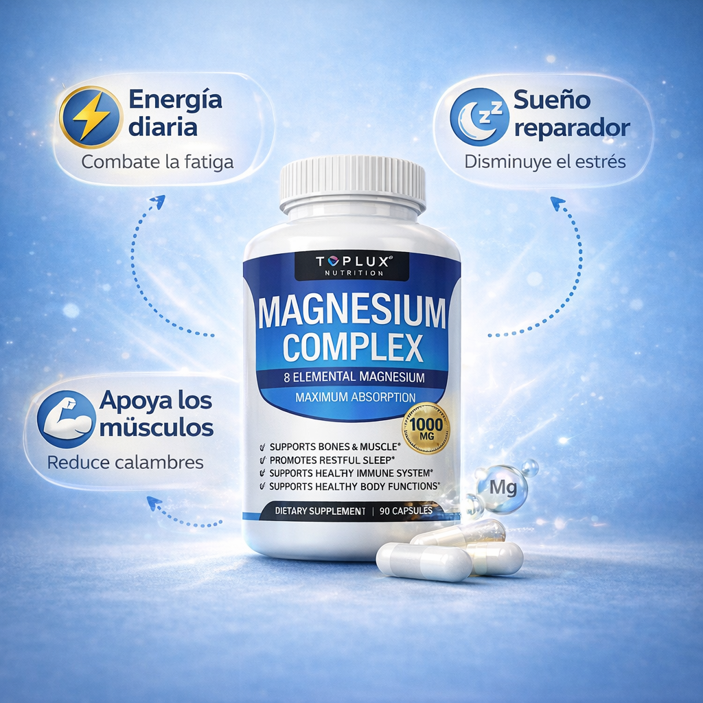 Magnesium Complex: Recupera energía, reduce estrés, fortalece músculos naturalmente
