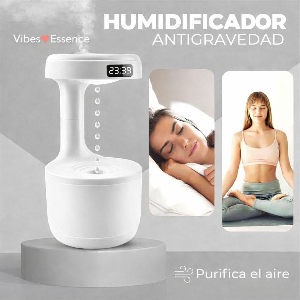 Humidificador Antigravedad: Humidificador innovador con aroma y reloj